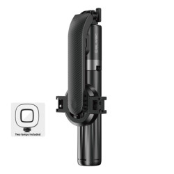 Uchwyt SELFIE STICK TRIPOD aluminiowy z MagSafe Lampa x 2 na telefon smartfon + pilot wysoki długość 22-140cm czarny P07