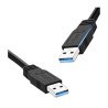 Kabel PC USB - USB męski - męski 3.0 przewód wspierający szybki transfer danych i ładowanie 1,8m czarny