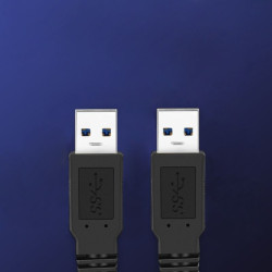 Kabel PC USB - USB męski - męski 3.0 przewód wspierający szybki transfer danych i ładowanie 1,8m czarny