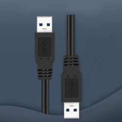 Kabel PC USB - USB męski - męski 3.0 przewód wspierający szybki transfer danych i ładowanie 1,8m czarny