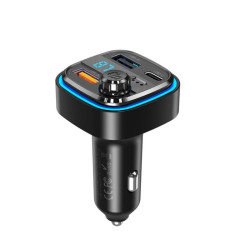 Transmiter FM bluetooth samochodowy + ładowarka samochodowa 2 x USB Typ A USB-A PD Power Delivery USB Typ C USB-C BT TR16