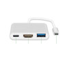 HUB USB-C 3w1 HDMI 4K + USB-A - Adapter rozgałęźnik biały