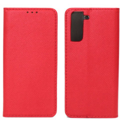 Etui Smart Magnet na telefon Samsung Galaxy S21 5G G991 czerwone