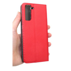 Etui Smart Magnet na telefon Samsung Galaxy S21 5G G991 czerwone