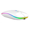 Myszka bezprzewodowa RGB biała