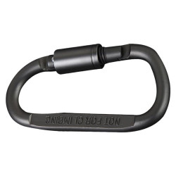 Karabińczyk turystyczny aluminiowy z blokadą 8cm | Uchwyt brelok survival | czarny