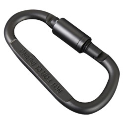 Karabińczyk turystyczny aluminiowy z blokadą 8cm | Uchwyt brelok survival | czarny