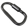Karabińczyk turystyczny aluminiowy z blokadą 8cm | Uchwyt brelok survival | czarny