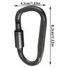 Karabińczyk turystyczny aluminiowy z blokadą 8cm | Uchwyt brelok survival | czarny