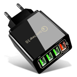 Ładowarka sieciowa QC 3.0 4 x USB czarna