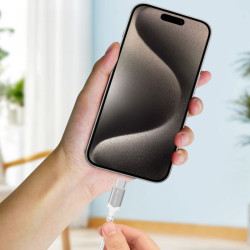 Kabel PD Power Delivery USB-C - USB-C BLAVEC RAPTOR 60W 3A 25cm krótki przewód do powerbanka biało-srebrne