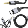 Kabel adapter USB-C na mini jack 3.5mm AUX audio męski czarny