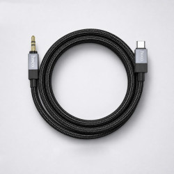 Kabel adapter USB-C na mini jack 3.5mm AUX czarny