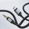Kabel adapter USB-C na mini jack 3.5mm AUX czarny