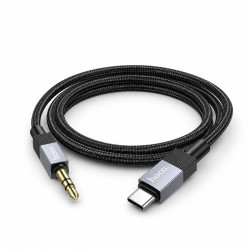 Kabel adapter USB-C na mini jack 3.5mm AUX czarny