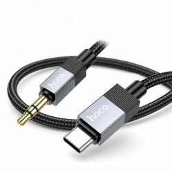 Kabel adapter USB-C na mini jack 3.5mm AUX czarny