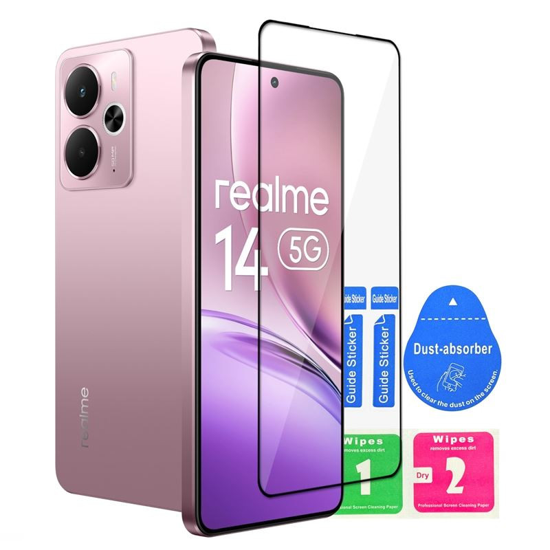 9H SZKŁO hartowane na telefon Realme 14 5G RMX5070 / 14T 5G RMX5078 FULL 6D CF