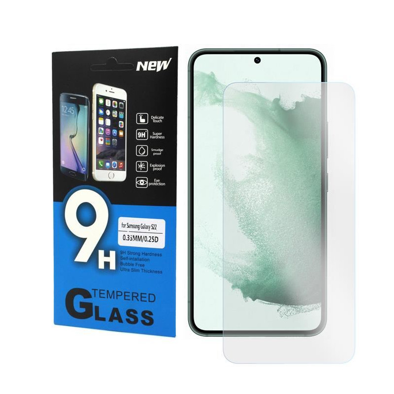 9H SZKŁO hartowane na telefon Samsung Galaxy S22 S901 na środek ekranu