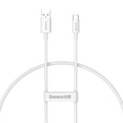 Kabel USB - USB-C BASEUS 100W 20V 6A 25cm przewód wspierający szybkie ładowanie i transfer danych biały