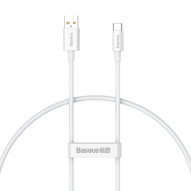 Kabel USB - USB-C BASEUS 100W 20V 6A 25cm przewód wspierający szybkie ładowanie i transfer danych biały