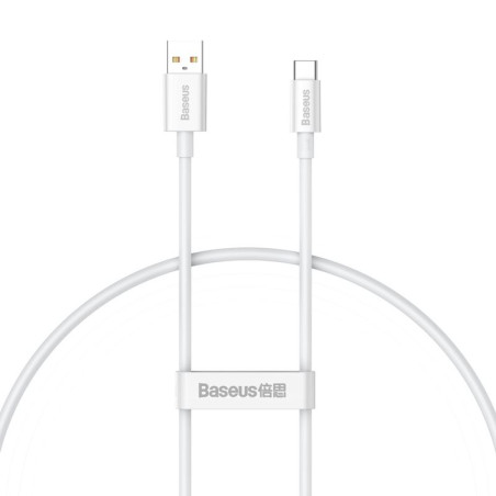 Kabel USB - USB-C BASEUS 100W 20V 6A 25cm przewód wspierający szybkie ładowanie i transfer danych biały