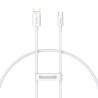 Kabel USB - USB-C BASEUS 100W 20V 6A 25cm przewód wspierający szybkie ładowanie i transfer danych biały