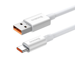 Kabel USB - USB-C BASEUS 100W 20V 6A 25cm przewód wspierający szybkie ładowanie i transfer danych biały