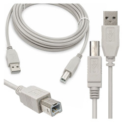 Kabel USB-A do USB-B 5m szary - długi do drukarki