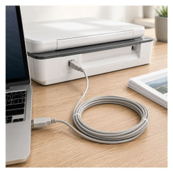 Kabel USB-A do USB-B 5m szary - długi do drukarki