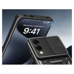 Etui pancerne CamShield Ring na telefon Samsung Galaxy S25 Edge 5G czarne