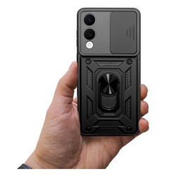 Etui pancerne CamShield Ring na telefon Samsung Galaxy S25 Edge 5G czarne
