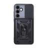 Etui Pancerne CAMSHIELD Ring na telefon Samsung Galaxy S24 FE 5G S721 czarne
