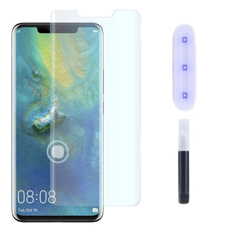 9H SZKŁO hartowane na telefon Huawei Mate 20 PRO LYA-L29 UV + lampa bezbarwne