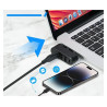 Hub USB 4 porty 3x USB A 1x USB C - czarny adapter