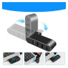 Hub USB 4 porty 3x USB A 1x USB C - czarny adapter