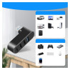 Hub USB 4 porty 3x USB A 1x USB C - czarny adapter