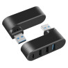 Hub USB 4 porty 3x USB A 1x USB C - czarny adapter