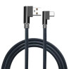 Kabel USB-C USB-A kątowy 90 stopni 1m czarny 2A