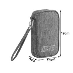 Organizer na kable saszetka podróżna etui torba do akcesoriów elektronicznych 19x13cm