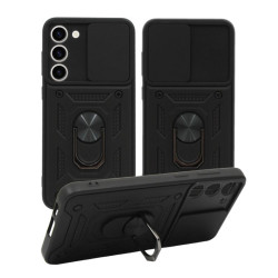 Etui Pancerne CAMSHIELD Ring na telefon Samsung Galaxy S23 S911 czarne