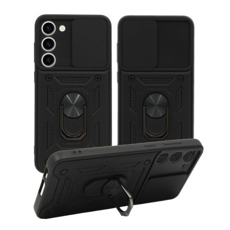 Etui Pancerne CAMSHIELD Ring na telefon Samsung Galaxy S23 S911 czarne