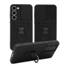 Etui Pancerne CAMSHIELD Ring na telefon Samsung Galaxy S23 S911 czarne