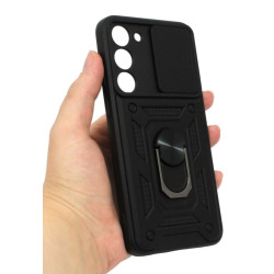 Etui Pancerne CAMSHIELD Ring na telefon Samsung Galaxy S23 S911 czarne