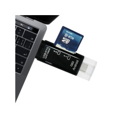 Czytnik kart pamięci 6w1 USB-C / Micro USB / USB 3.0 OTG - uniwersalny adapter SD / MicroSD do 256GB
