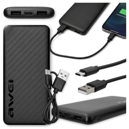 Powerbank P5K Pro 10000 mAh 2x USB-A 2,4A - szybkie ładowanie