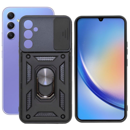 Etui Pancerne CAMSHIELD Ring na telefon Samsung Galaxy A34 5G A346 czarne