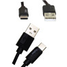 Kabel USB-A do USB-C 0,5m 2A 10W krótki do powerbanka czarny