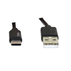 Kabel USB-A do USB-C 0,5m 2A 10W krótki do powerbanka czarny