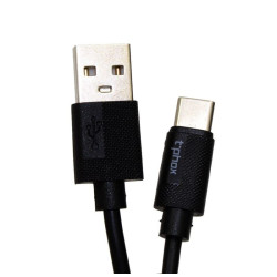 Kabel USB-A do USB-C 0,5m 2A 10W krótki do powerbanka czarny