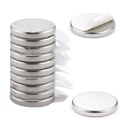 Magnes neodymowy okrągły 10x2mm samoprzylepny - zestaw 10szt